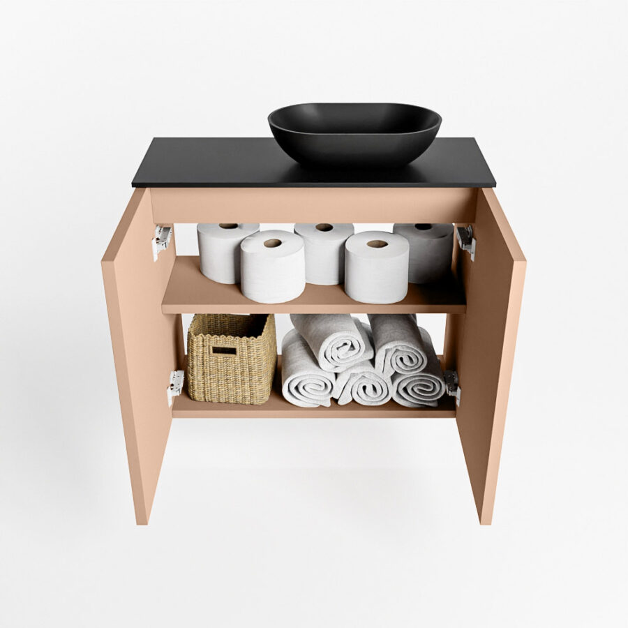 MONDIAZ FOWY toiletmeubel 60cm kleur rosee. Waskom positie rechts kleur urban | urban. Met 1 kraangat - Afbeelding 8