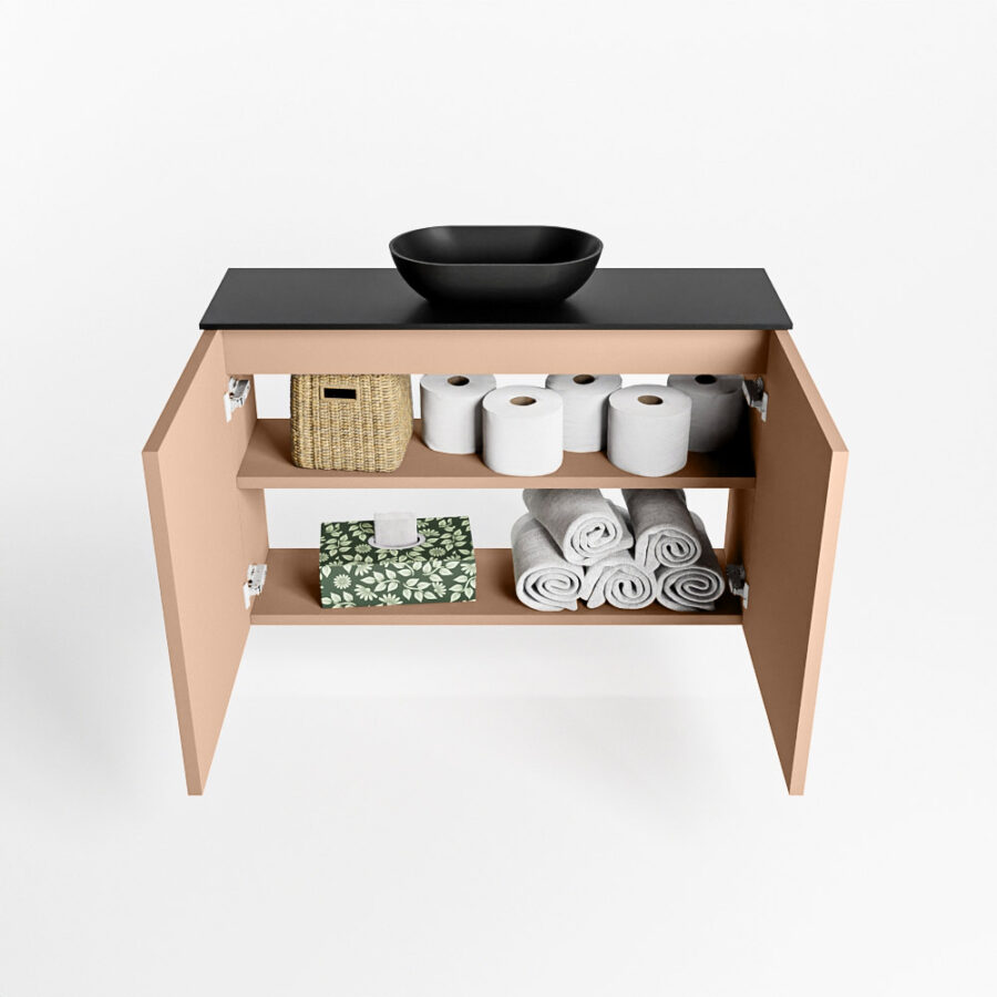 MONDIAZ FOWY toiletmeubel 80cm kleur rosee. Waskom positie midden kleur urban | urban. Zonder kraangat - Afbeelding 8