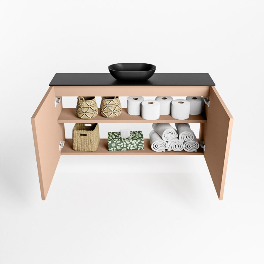 MONDIAZ FOWY toiletmeubel 100cm kleur rosee. Waskom positie midden kleur urban | urban. Met 1 kraangat - Afbeelding 8