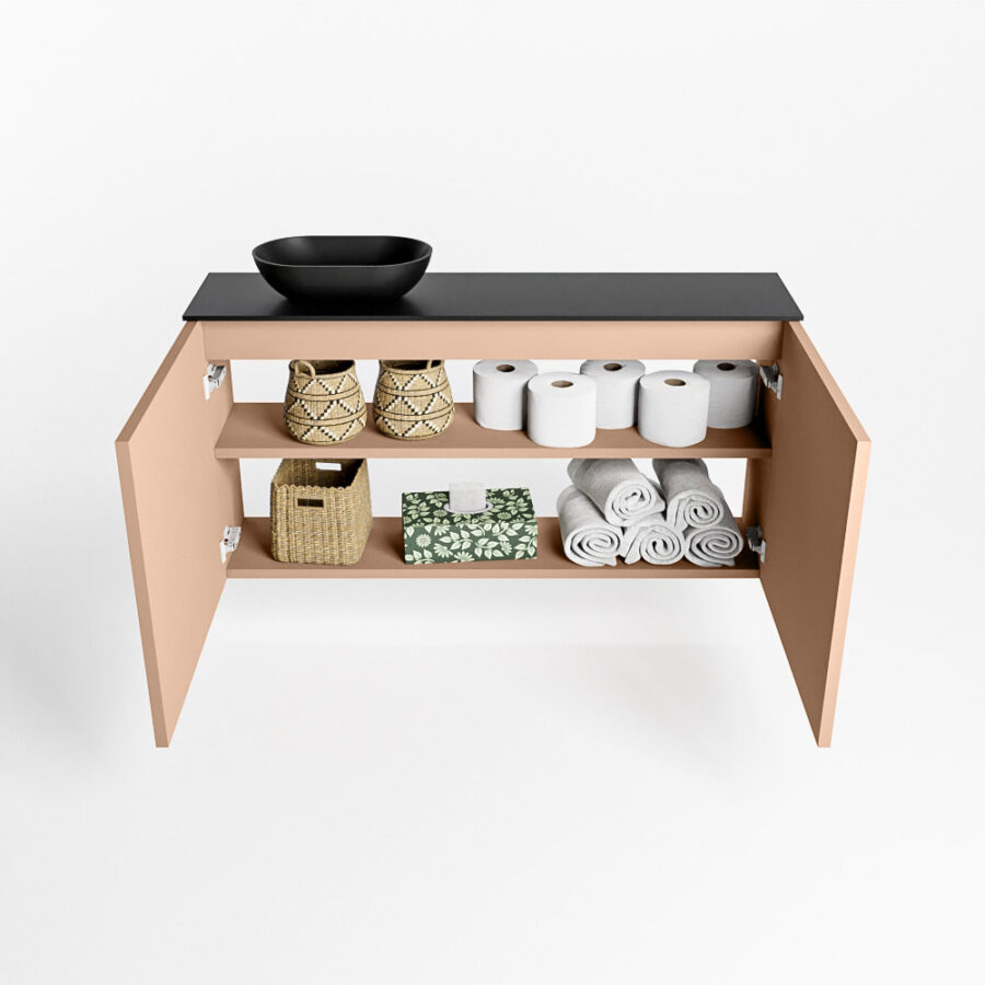 MONDIAZ FOWY toiletmeubel 100cm kleur rosee. Waskom positie links kleur urban | urban. Met 1 kraangat - Afbeelding 8