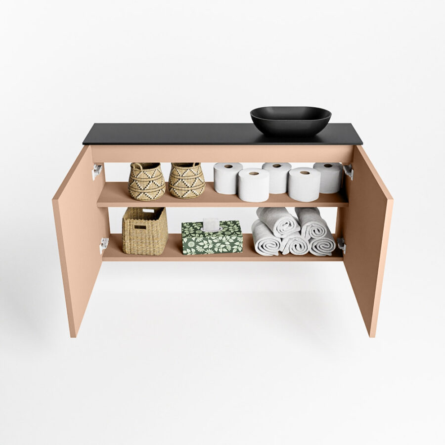 MONDIAZ FOWY toiletmeubel 100cm kleur rosee. Waskom positie rechts kleur urban | urban. Met 1 kraangat - Afbeelding 8