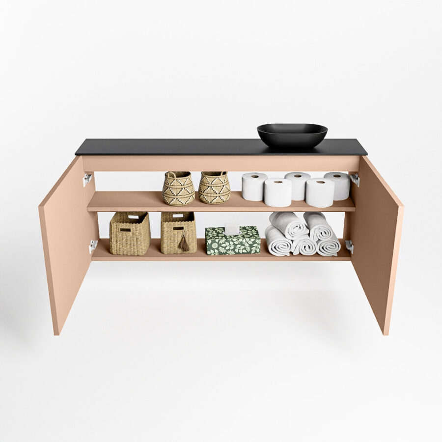 MONDIAZ FOWY toiletmeubel 120cm kleur rosee. Waskom positie rechts kleur urban | urban. Met 1 kraangat - Afbeelding 8
