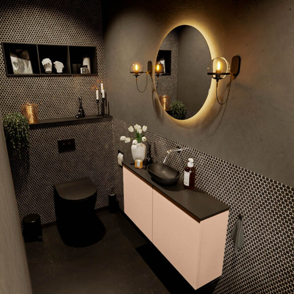 MONDIAZ FOWY toiletmeubel 100cm kleur rosee. Waskom positie midden kleur urban | urban. Zonder kraangat