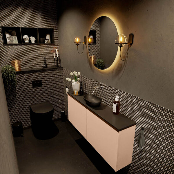 MONDIAZ FOWY toiletmeubel 120cm kleur rosee. Waskom positie midden kleur urban | urban. Zonder kraangat