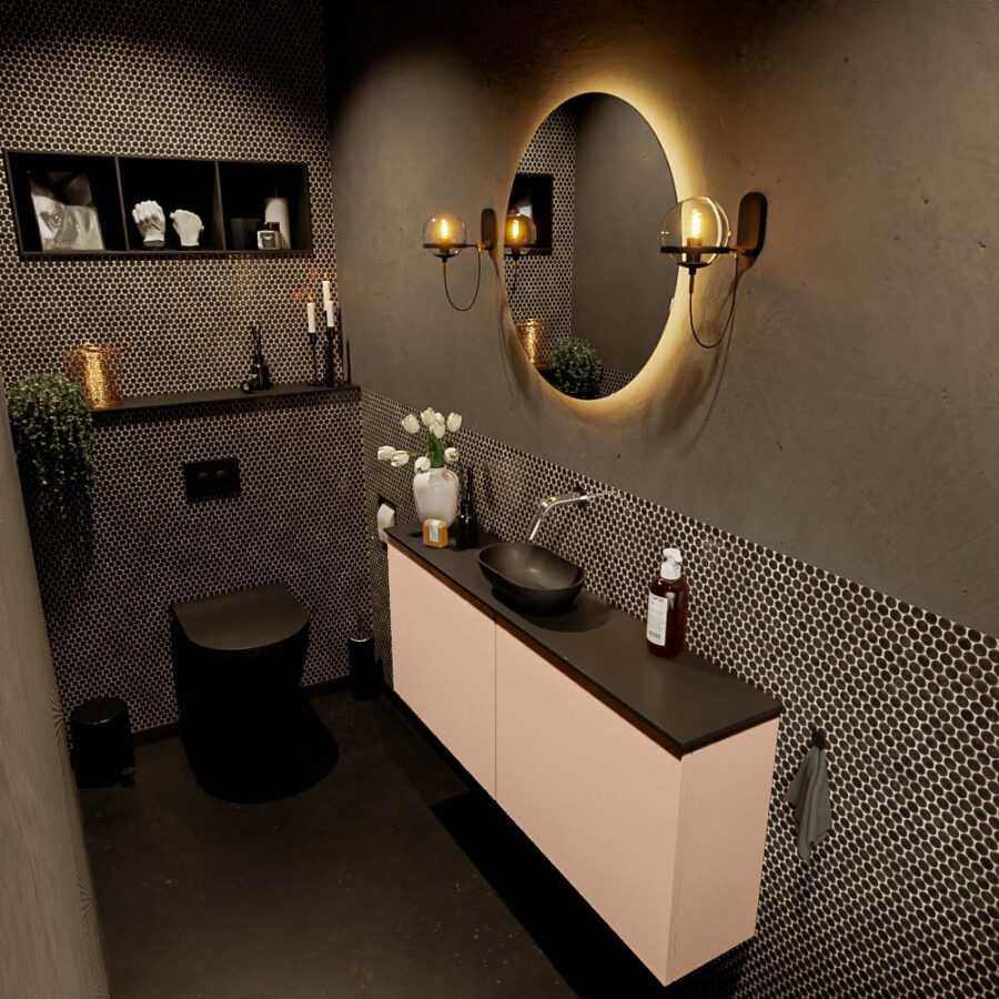 MONDIAZ FOWY toiletmeubel 120cm kleur rosee. Waskom positie midden kleur urban | urban. Zonder kraangat