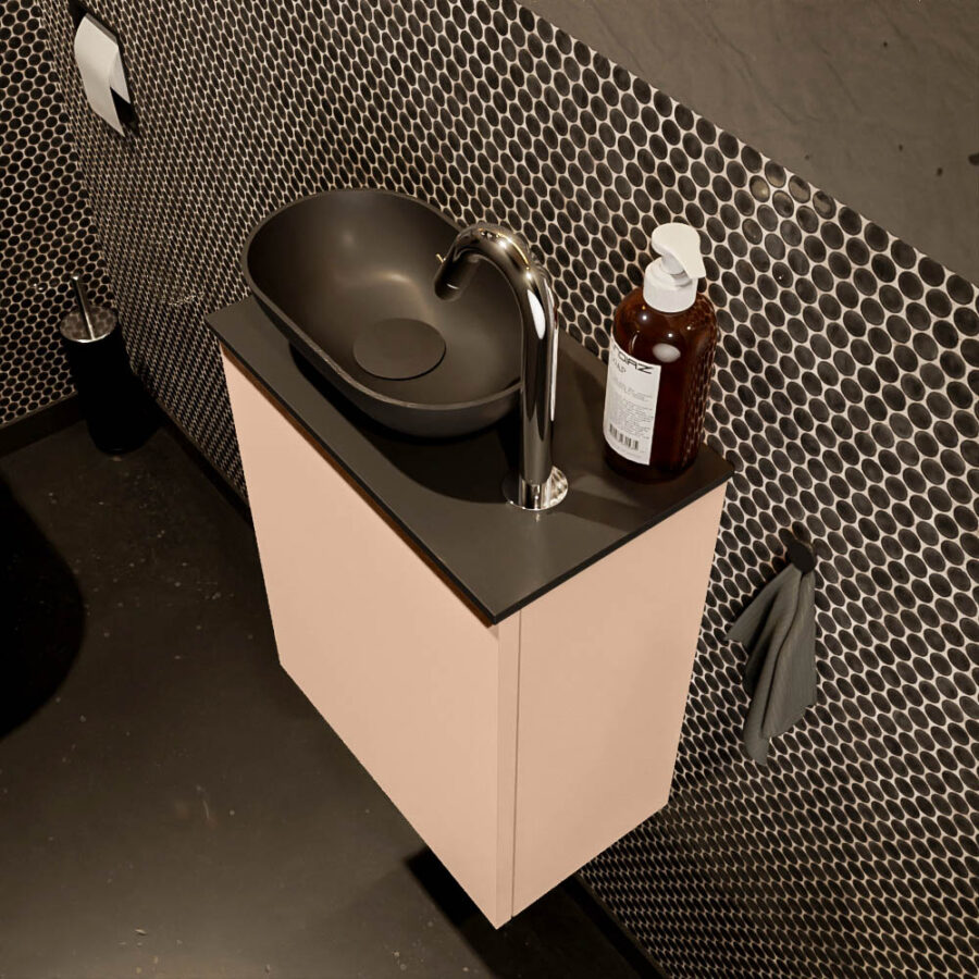 MONDIAZ FOWY toiletmeubel 40cm kleur rosee. Waskom positie links kleur urban | urban. Met 1 kraangat - Afbeelding 3