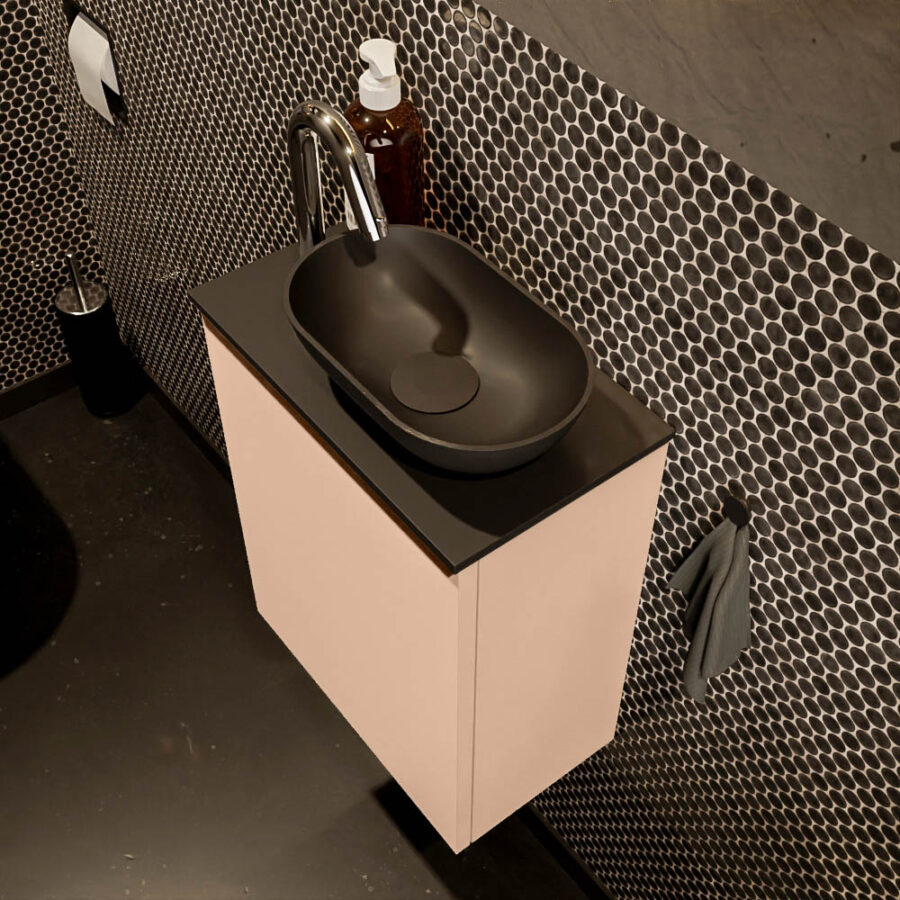 MONDIAZ FOWY toiletmeubel 40cm kleur rosee. Waskom positie rechts kleur urban | urban. Met 1 kraangat - Afbeelding 3