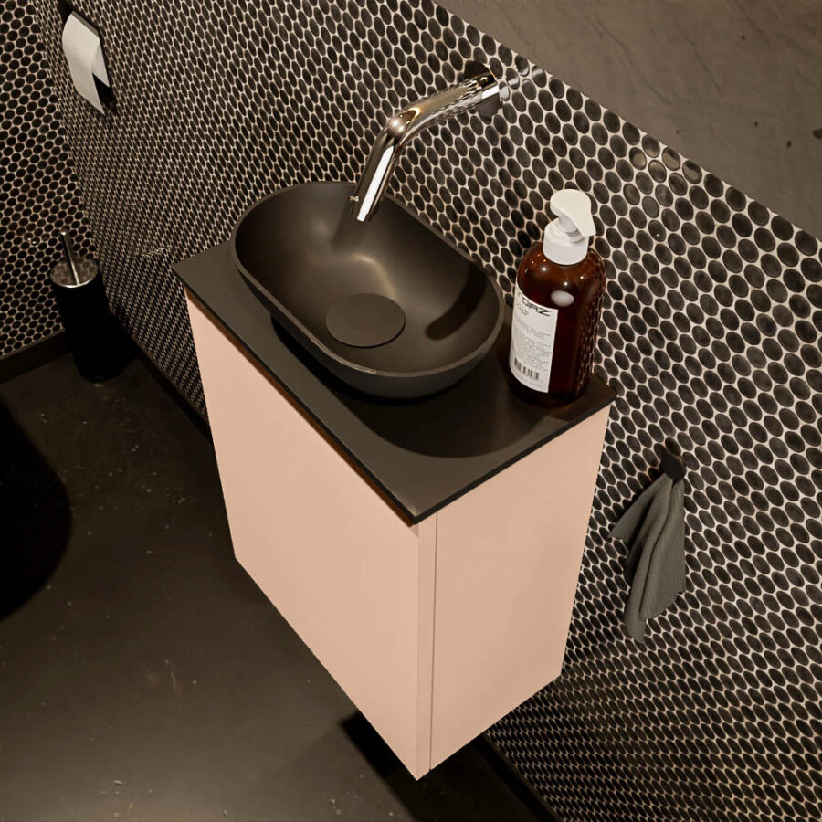 MONDIAZ FOWY toiletmeubel 40cm kleur rosee. Waskom positie midden kleur urban | urban. Zonder kraangat - Afbeelding 3
