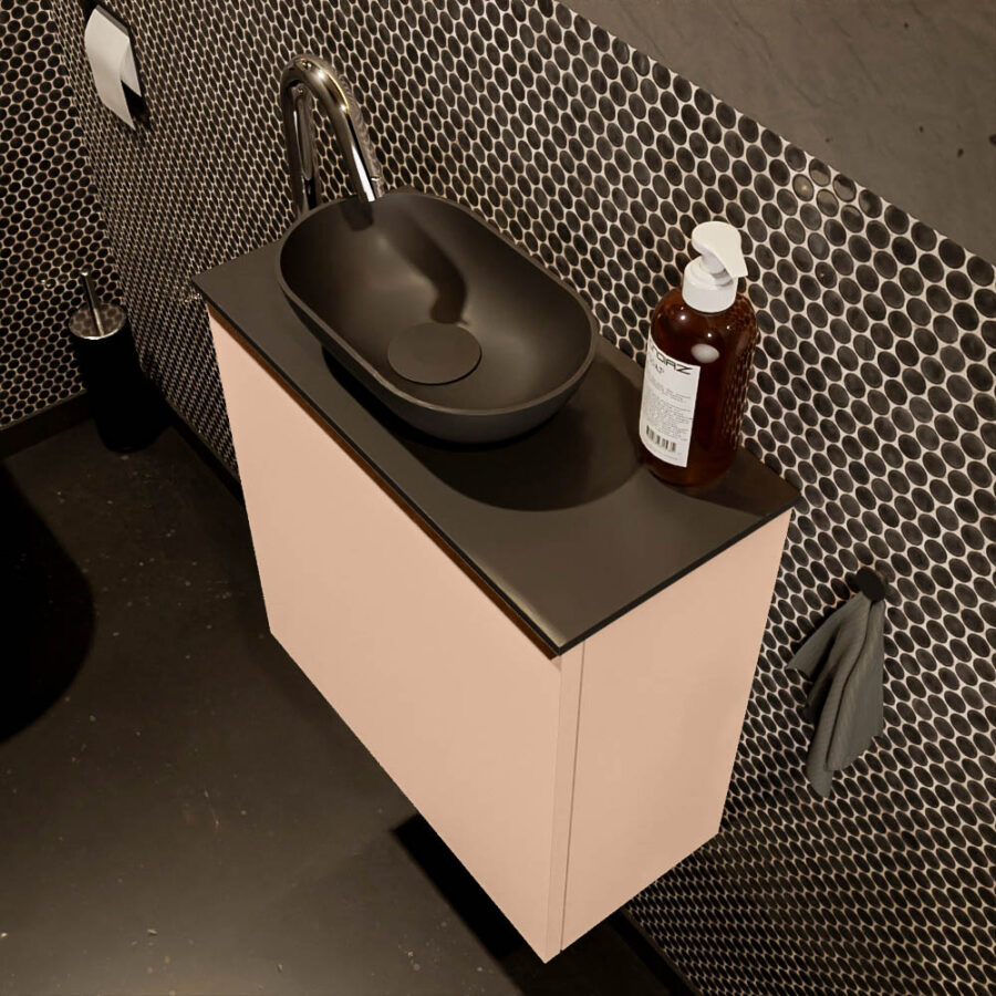MONDIAZ FOWY toiletmeubel 50cm kleur rosee. Waskom positie links kleur urban | urban. Met 1 kraangat - Afbeelding 3