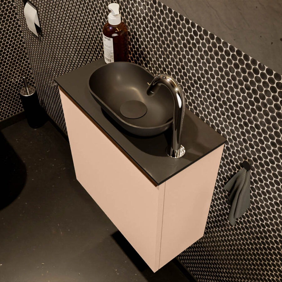 MONDIAZ FOWY toiletmeubel 50cm kleur rosee. Waskom positie rechts kleur urban | urban. Met 1 kraangat - Afbeelding 3