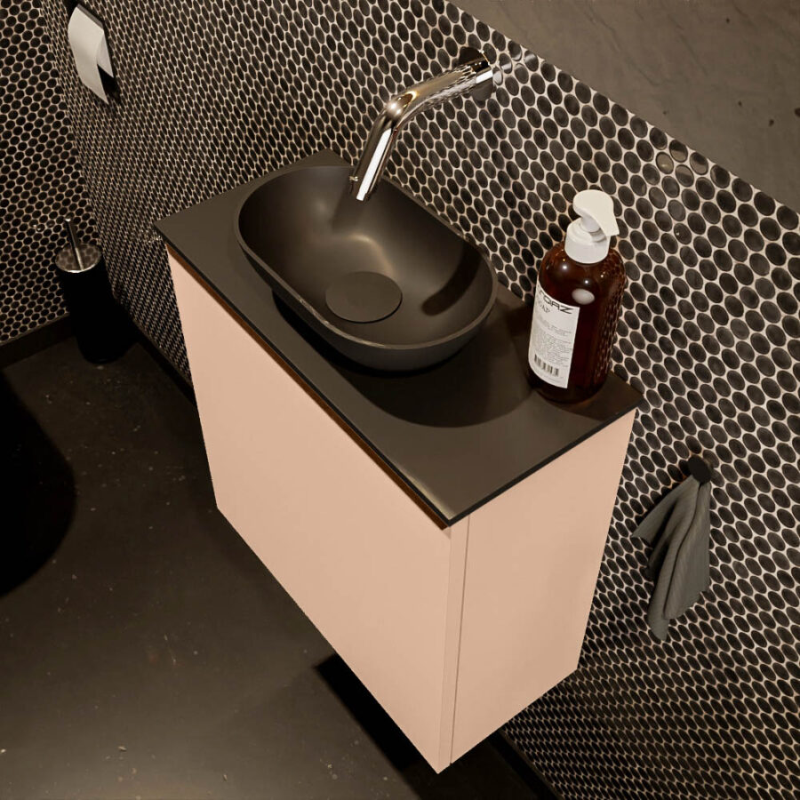 MONDIAZ FOWY toiletmeubel 50cm kleur rosee. Waskom positie midden kleur urban | urban. Zonder kraangat - Afbeelding 3