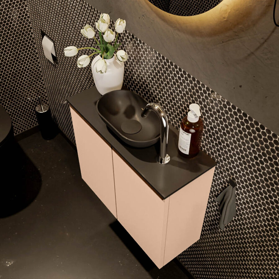 MONDIAZ FOWY toiletmeubel 60cm kleur rosee. Waskom positie midden kleur urban | urban. Met 1 kraangat - Afbeelding 3