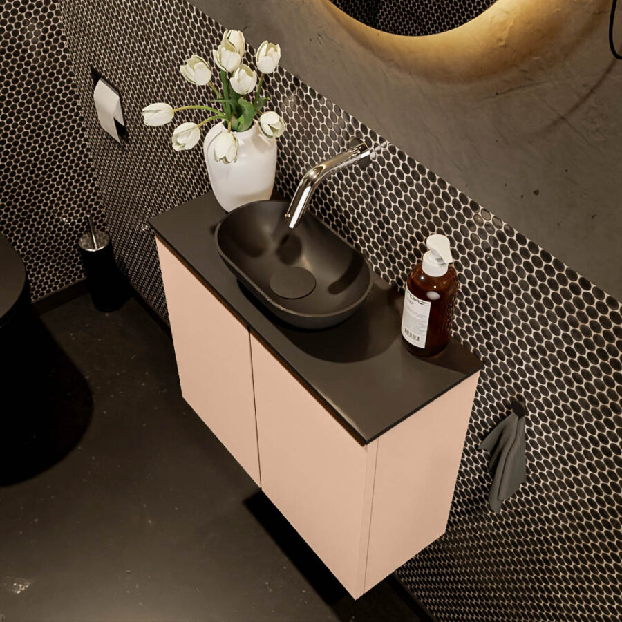 MONDIAZ FOWY toiletmeubel 60cm kleur rosee. Waskom positie midden kleur urban | urban. Zonder kraangat - Afbeelding 3