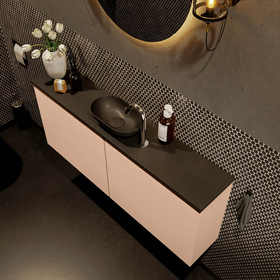 MONDIAZ FOWY toiletmeubel 120cm kleur rosee. Waskom positie midden kleur urban | urban. Met 1 kraangat - Afbeelding 3