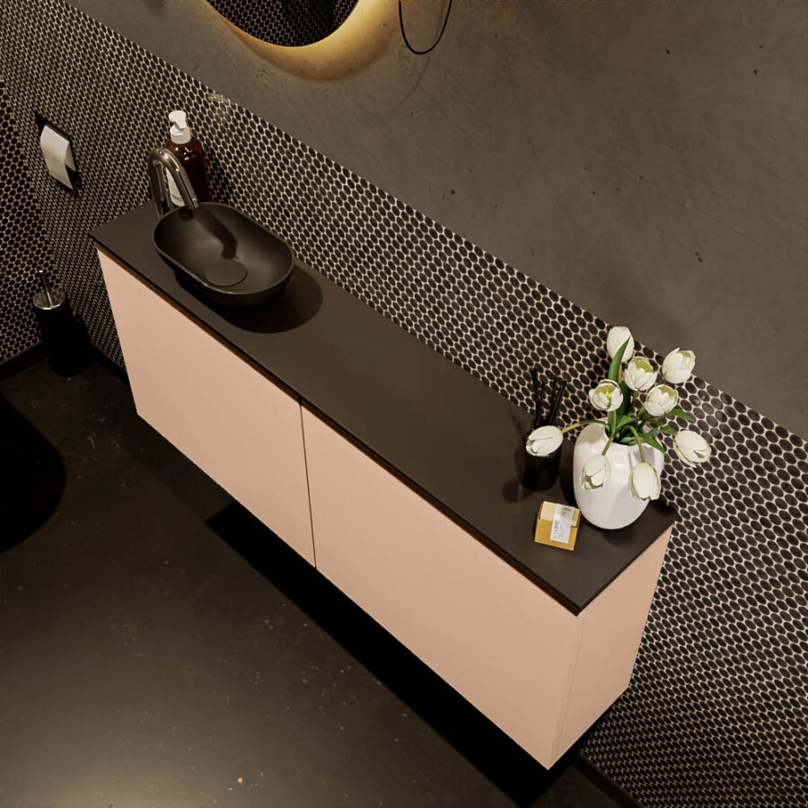 MONDIAZ FOWY toiletmeubel 120cm kleur rosee. Waskom positie links kleur urban | urban. Met 1 kraangat - Afbeelding 3