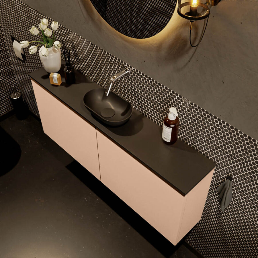 MONDIAZ FOWY toiletmeubel 120cm kleur rosee. Waskom positie midden kleur urban | urban. Zonder kraangat - Afbeelding 3