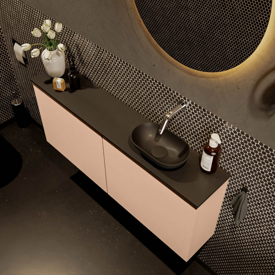 MONDIAZ FOWY toiletmeubel 120cm kleur rosee. Waskom positie rechts kleur urban | urban. Zonder kraangat - Afbeelding 3