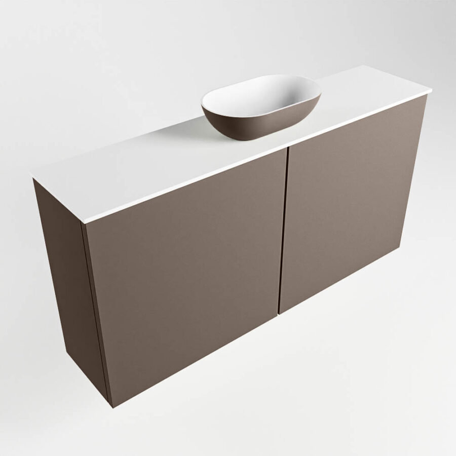 MONDIAZ FOWY toiletmeubel 100cm kleur smoke. Waskom positie midden kleur smoke | talc. Zonder kraangat - Afbeelding 4