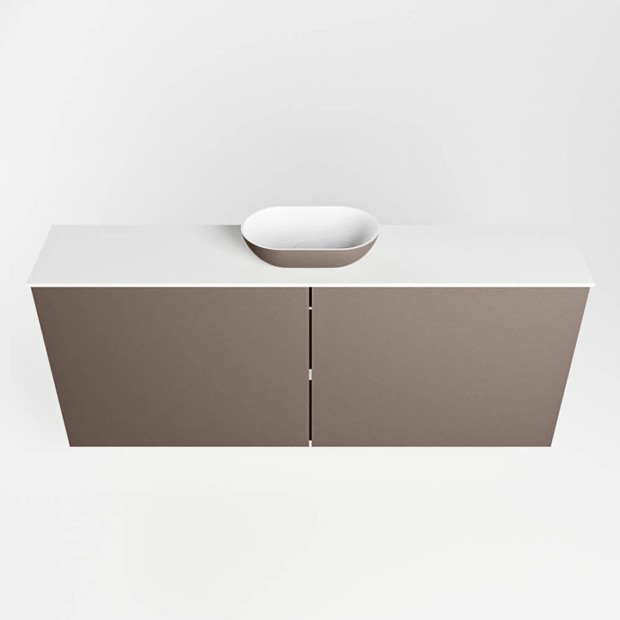 MONDIAZ FOWY toiletmeubel 120cm kleur smoke. Waskom positie midden kleur smoke | talc. Zonder kraangat - Afbeelding 5