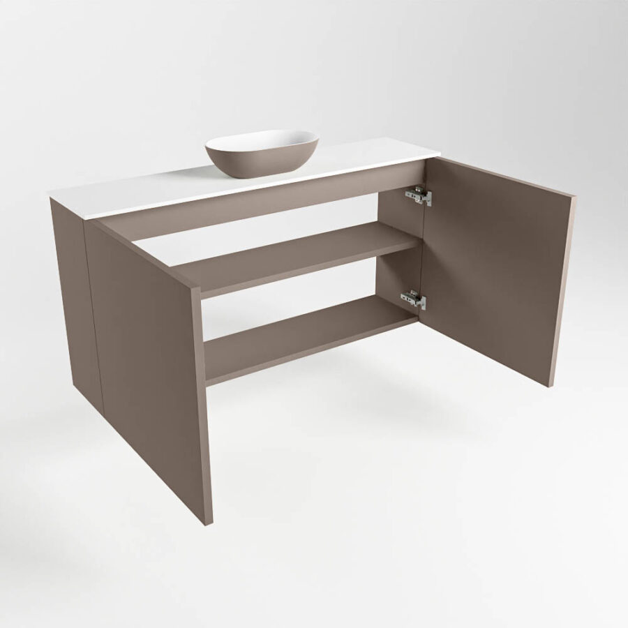MONDIAZ FOWY toiletmeubel 100cm kleur smoke. Waskom positie midden kleur smoke | talc. Zonder kraangat - Afbeelding 6