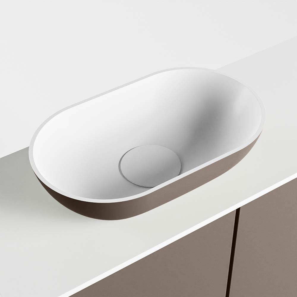 MONDIAZ FOWY toiletmeubel 60cm kleur smoke. Waskom positie links kleur smoke | talc. Met 1 kraangat - Afbeelding 7