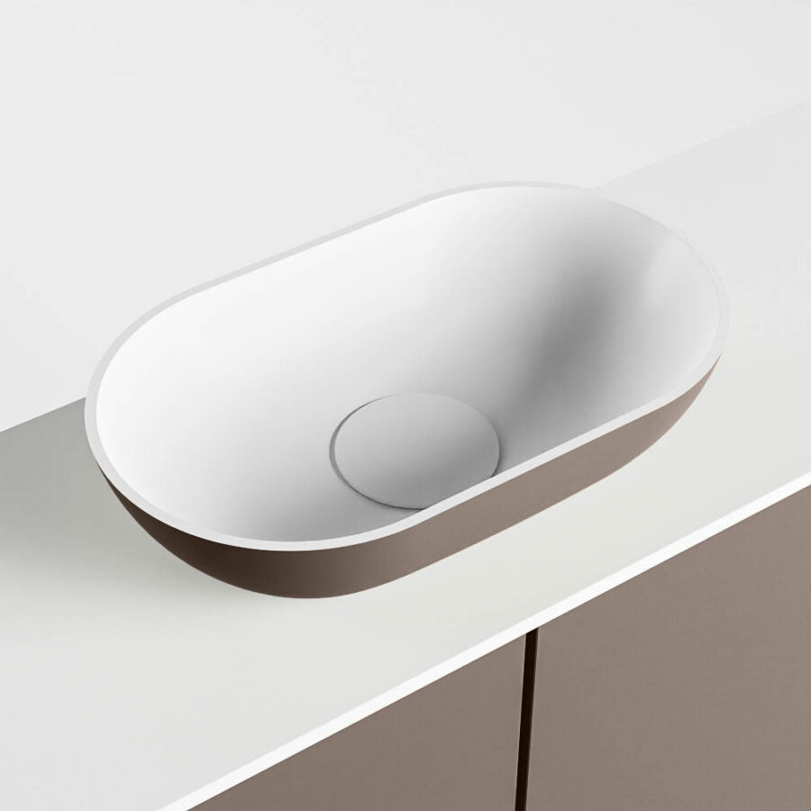 MONDIAZ FOWY toiletmeubel 80cm kleur smoke. Waskom positie midden kleur smoke | talc. Met 1 kraangat - Afbeelding 7