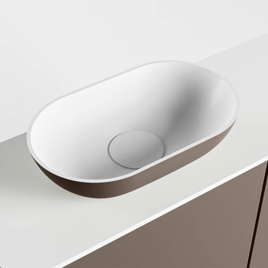 MONDIAZ FOWY toiletmeubel 80cm kleur smoke. Waskom positie links kleur smoke | talc. Met 1 kraangat - Afbeelding 7