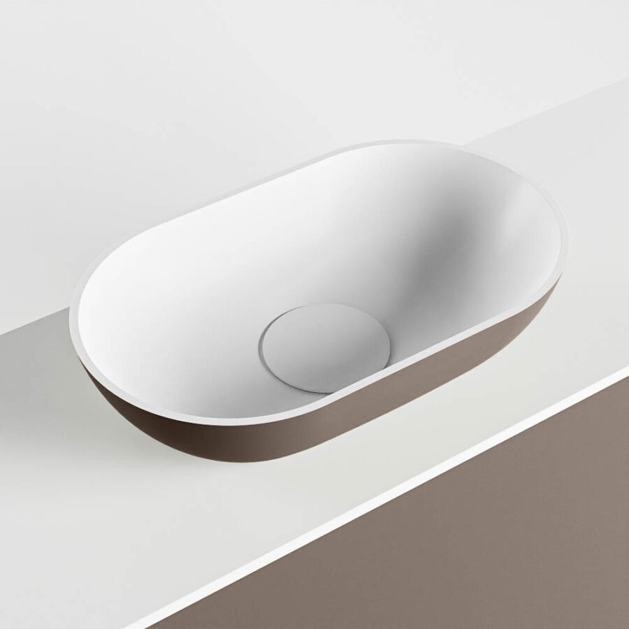 MONDIAZ FOWY toiletmeubel 100cm kleur smoke. Waskom positie links kleur smoke | talc. Met 1 kraangat - Afbeelding 7