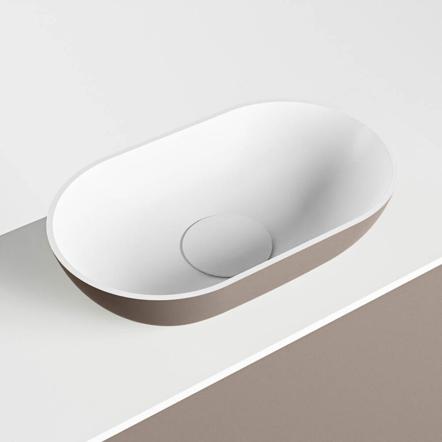 MONDIAZ FOWY toiletmeubel 100cm kleur smoke. Waskom positie rechts kleur smoke | talc. Met 1 kraangat - Afbeelding 7