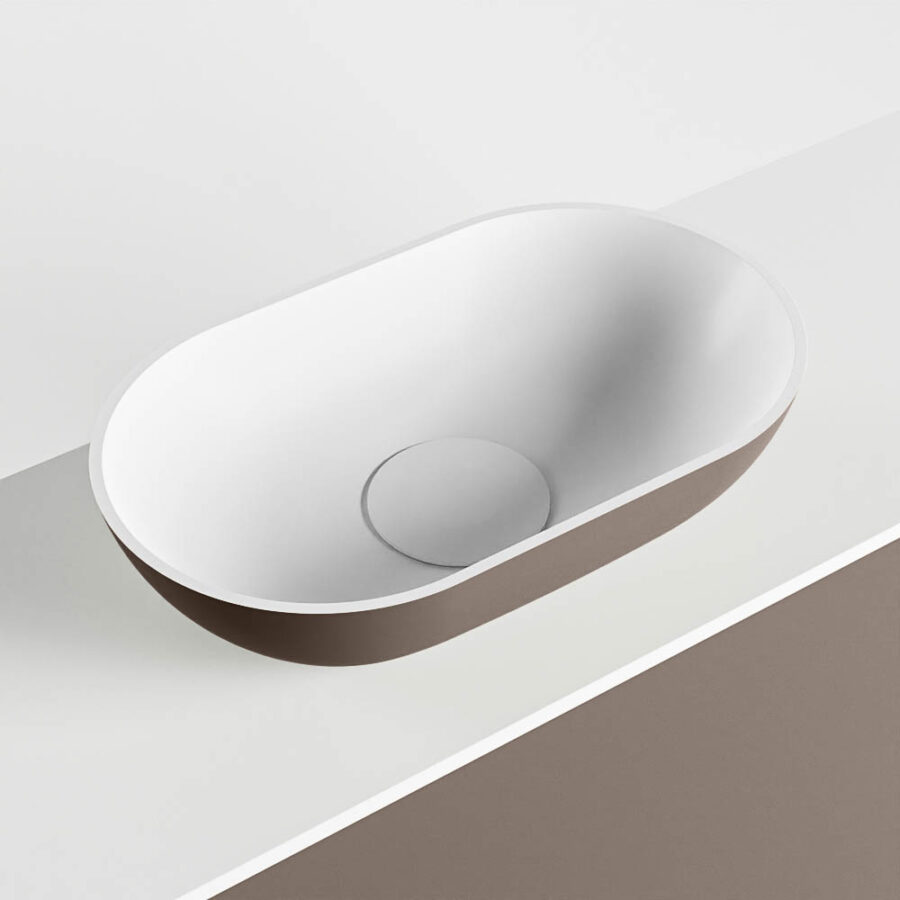 MONDIAZ FOWY toiletmeubel 100cm kleur smoke. Waskom positie links kleur smoke | talc. Zonder kraangat - Afbeelding 7