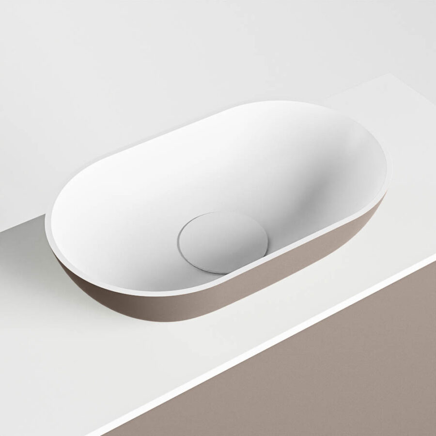 MONDIAZ FOWY toiletmeubel 120cm kleur smoke. Waskom positie rechts kleur smoke | talc. Zonder kraangat - Afbeelding 7