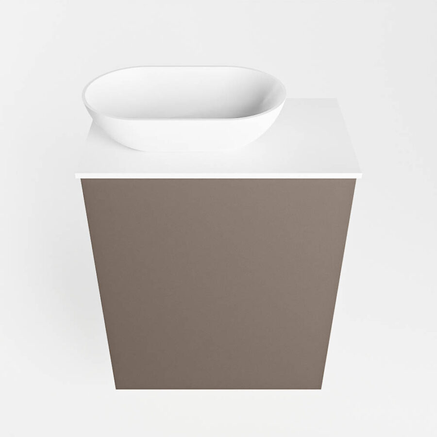 MONDIAZ FOWY toiletmeubel 40cm kleur smoke. Waskom positie links kleur talc | talc. Met 1 kraangat - Afbeelding 5