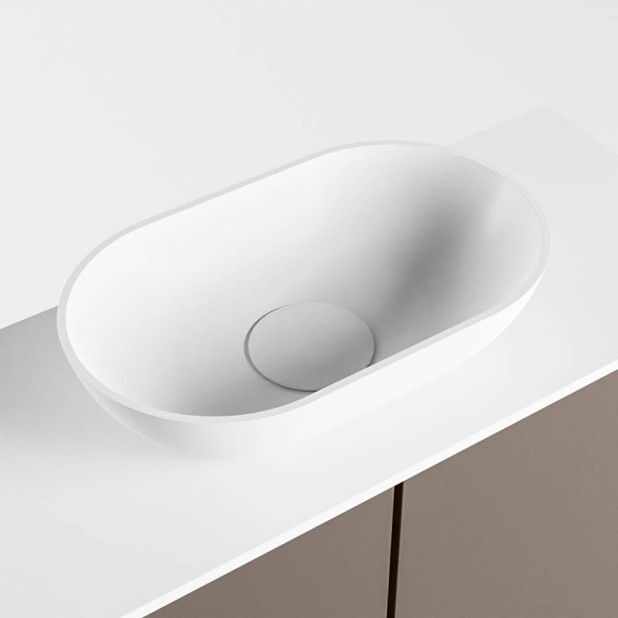 MONDIAZ FOWY toiletmeubel 60cm kleur smoke. Waskom positie midden kleur talc | talc. Met 1 kraangat - Afbeelding 7