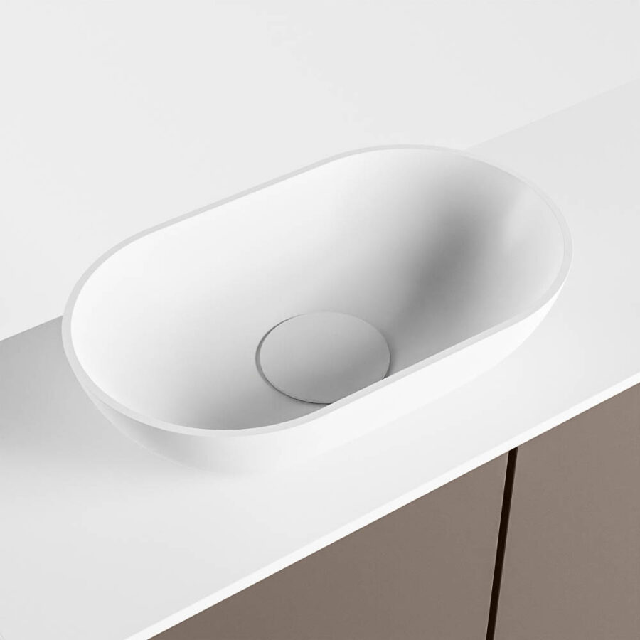 MONDIAZ FOWY toiletmeubel 60cm kleur smoke. Waskom positie links kleur talc | talc. Met 1 kraangat - Afbeelding 7