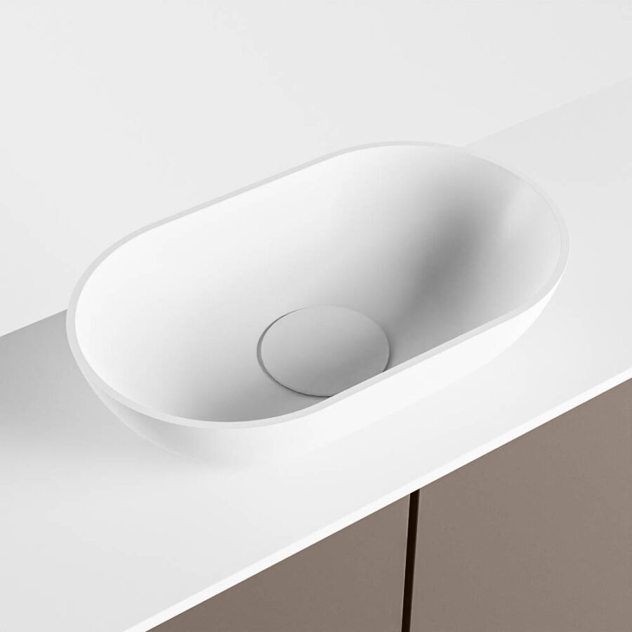 MONDIAZ FOWY toiletmeubel 80cm kleur smoke. Waskom positie midden kleur talc | talc. Zonder kraangat - Afbeelding 7