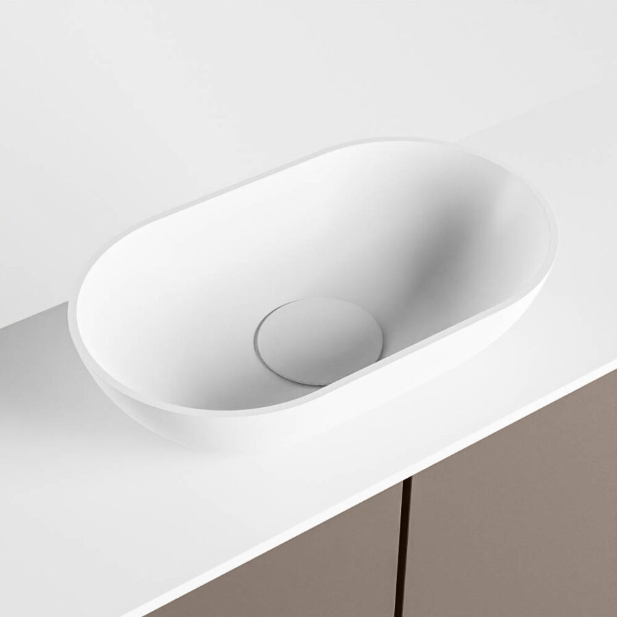 MONDIAZ FOWY toiletmeubel 100cm kleur smoke. Waskom positie midden kleur talc | talc. Met 1 kraangat - Afbeelding 7