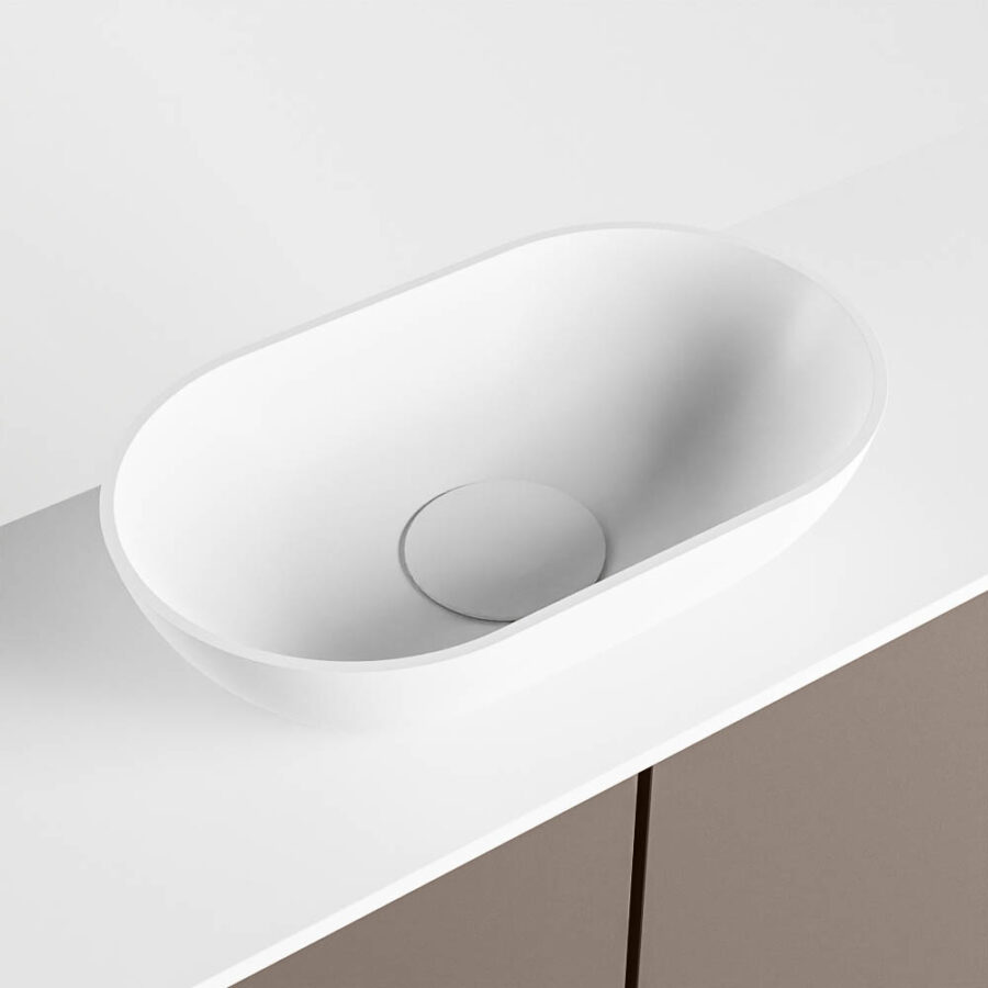 MONDIAZ FOWY toiletmeubel 100cm kleur smoke. Waskom positie midden kleur talc | talc. Zonder kraangat - Afbeelding 7