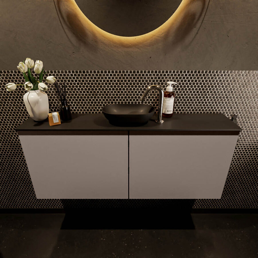 MONDIAZ FOWY toiletmeubel 120cm kleur smoke. Waskom positie midden kleur urban | urban. Met 1 kraangat - Afbeelding 2