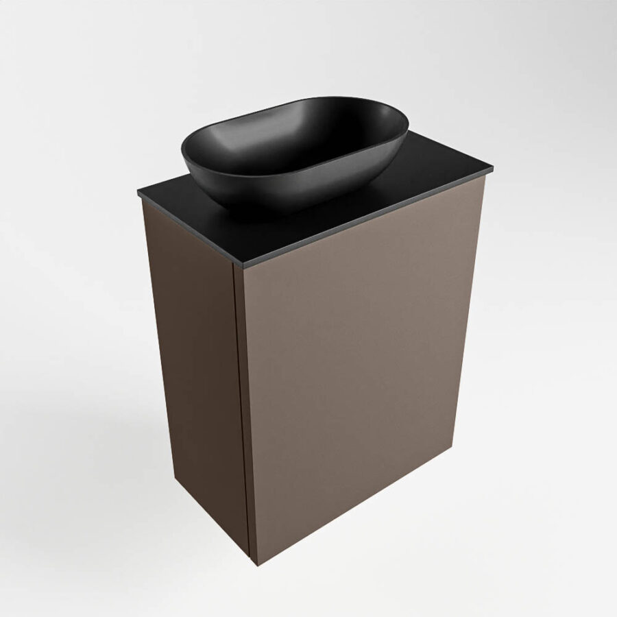 MONDIAZ FOWY toiletmeubel 40cm kleur smoke. Waskom positie links kleur urban | urban. Met 1 kraangat - Afbeelding 4