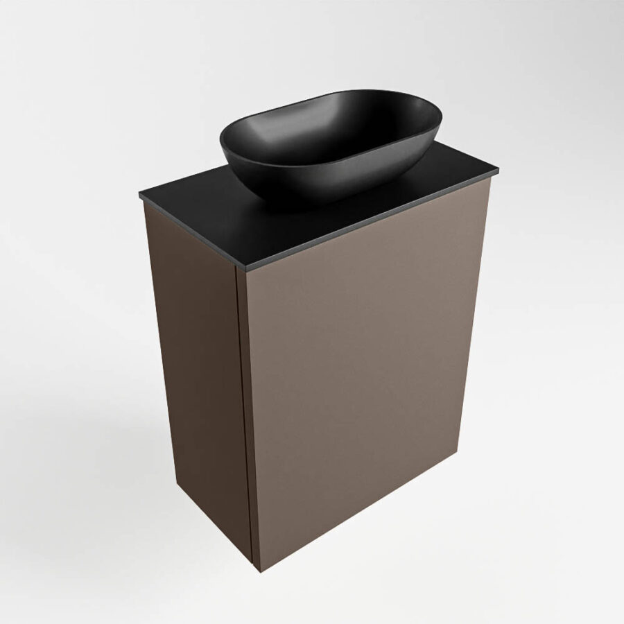 MONDIAZ FOWY toiletmeubel 40cm kleur smoke. Waskom positie midden kleur urban | urban. Zonder kraangat - Afbeelding 4