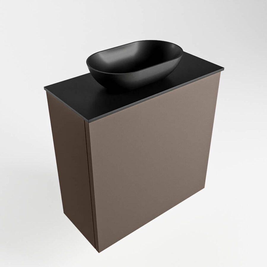 MONDIAZ FOWY toiletmeubel 50cm kleur smoke. Waskom positie links kleur urban | urban. Met 1 kraangat - Afbeelding 4