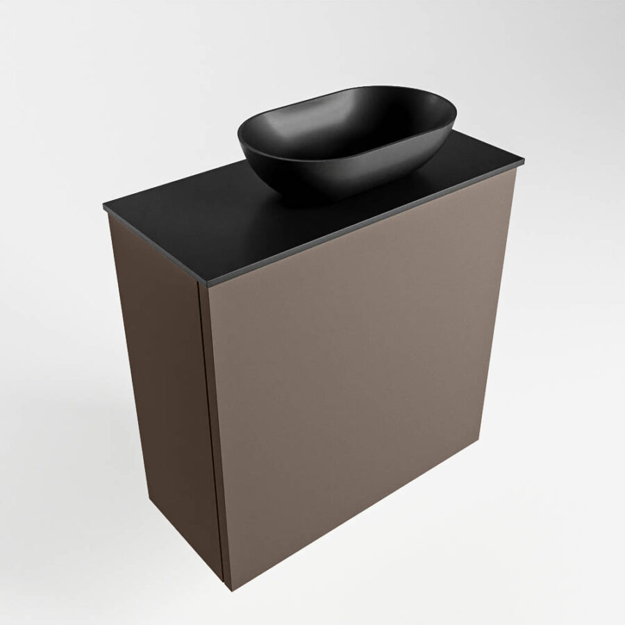 MONDIAZ FOWY toiletmeubel 50cm kleur smoke. Waskom positie rechts kleur urban | urban. Met 1 kraangat - Afbeelding 4