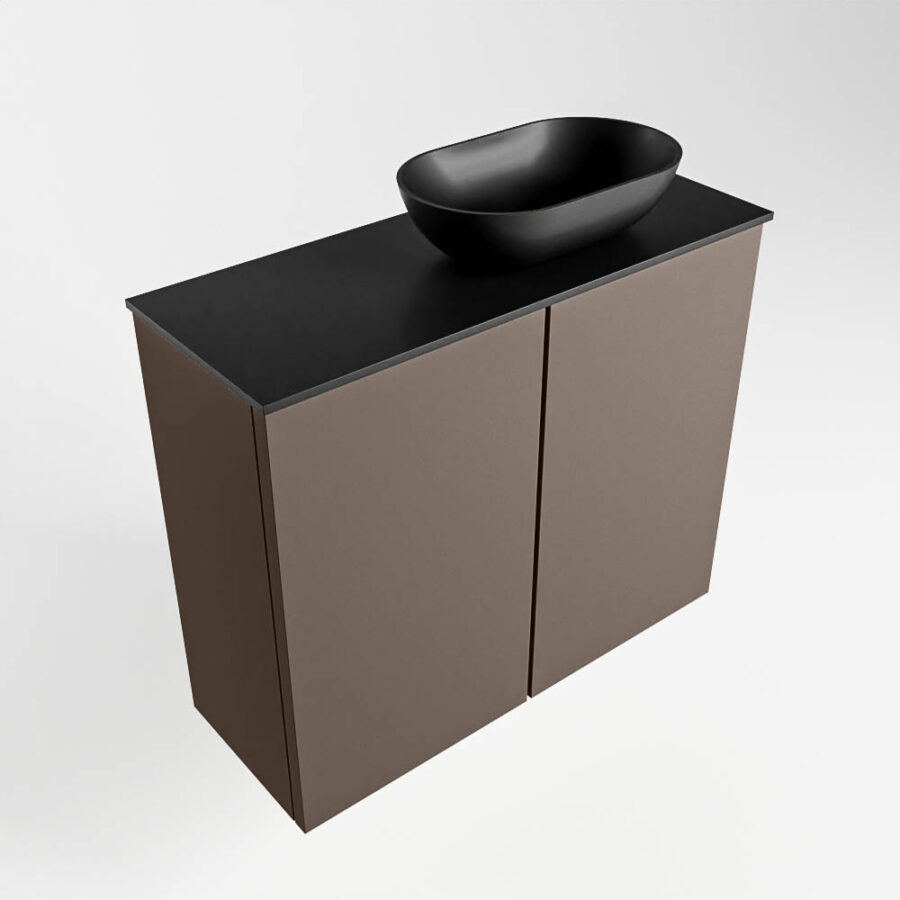MONDIAZ FOWY toiletmeubel 60cm kleur smoke. Waskom positie rechts kleur urban | urban. Met 1 kraangat - Afbeelding 4
