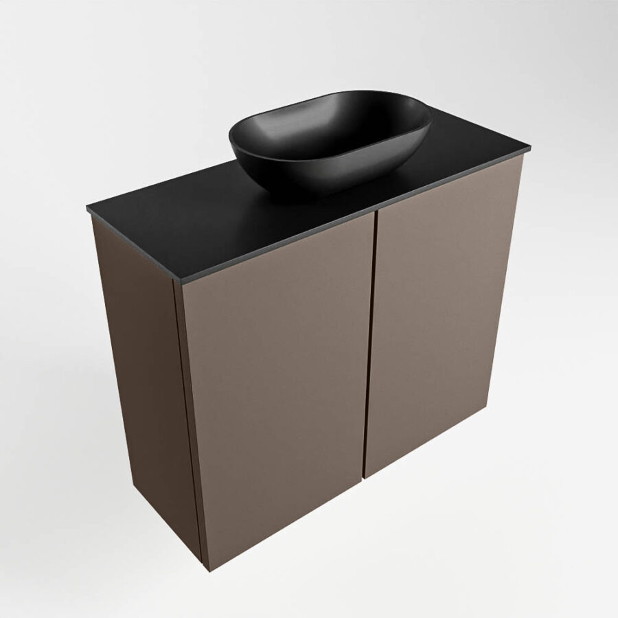 MONDIAZ FOWY toiletmeubel 60cm kleur smoke. Waskom positie midden kleur urban | urban. Zonder kraangat - Afbeelding 4