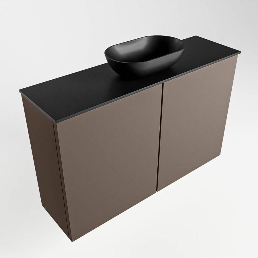 MONDIAZ FOWY toiletmeubel 80cm kleur smoke. Waskom positie midden kleur urban | urban. Met 1 kraangat - Afbeelding 4