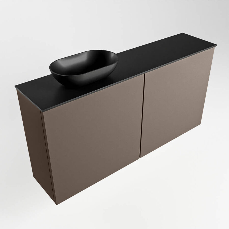 MONDIAZ FOWY toiletmeubel 100cm kleur smoke. Waskom positie links kleur urban | urban. Zonder kraangat - Afbeelding 4