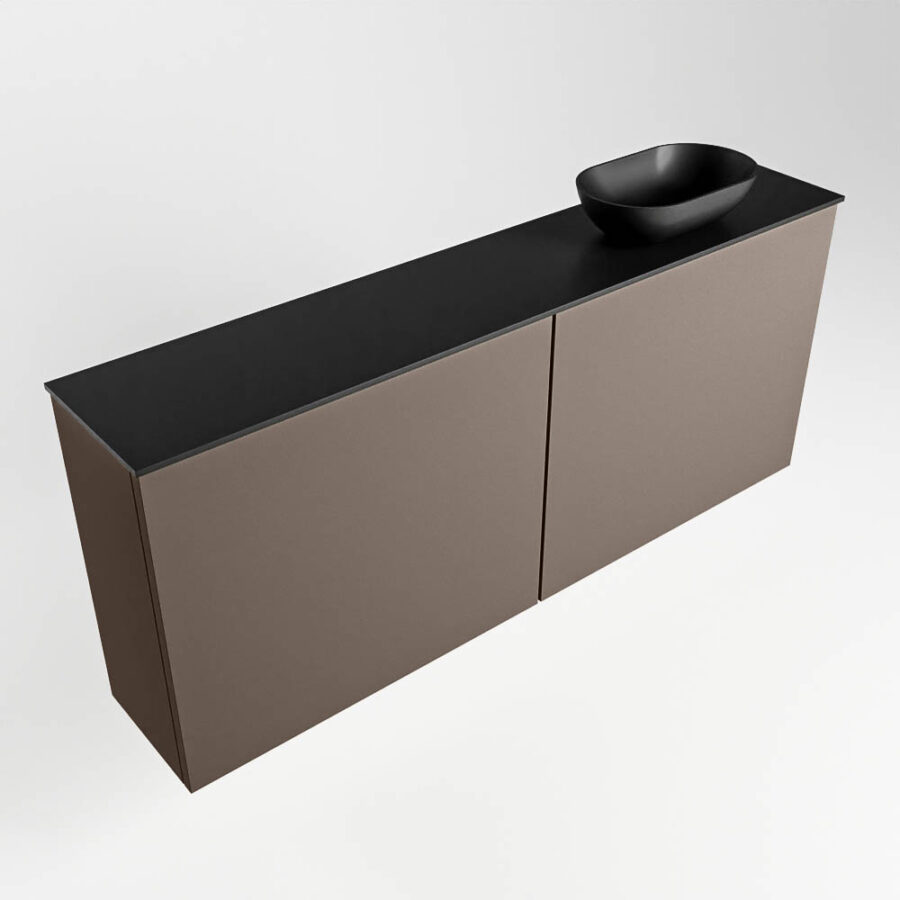 MONDIAZ FOWY toiletmeubel 120cm kleur smoke. Waskom positie rechts kleur urban | urban. Met 1 kraangat - Afbeelding 4