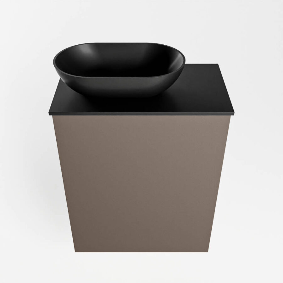 MONDIAZ FOWY toiletmeubel 40cm kleur smoke. Waskom positie links kleur urban | urban. Met 1 kraangat - Afbeelding 5