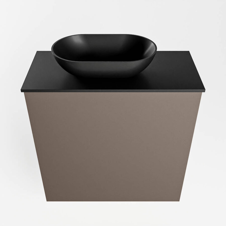 MONDIAZ FOWY toiletmeubel 50cm kleur smoke. Waskom positie links kleur urban | urban. Met 1 kraangat - Afbeelding 5
