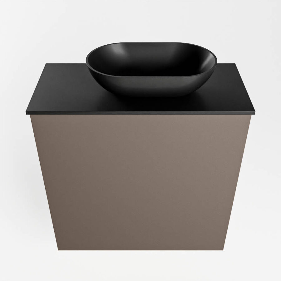 MONDIAZ FOWY toiletmeubel 50cm kleur smoke. Waskom positie rechts kleur urban | urban. Met 1 kraangat - Afbeelding 5
